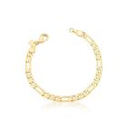 Pulseira Malha 3 x 1 Lisa Banhada a Ouro - 16 cms + Extensor