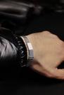 Pulseira malha de aço inoxidável ajustável masculina/Bracelete com fecho imã Pulseira malha de aço inoxidável ajustável masculina/Bracelete com fecho imã