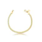 Pulseira Malha Laminada Estreita Banhada a Ouro - 2mm de Largura e 16cm + 3cm de Extensor