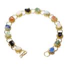 Pulseira Margarida com Pedras Mistas Naturais Roladas Douradas - 10 Unidades