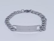 Pulseira Masc elo G para gravação Aço Inoxidável