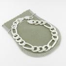 Pulseira Masculina 21cm 1cm Largura Folheada Prata PL151 Pulseira Masculina 21cm 1cm Largura Folheada Prata PL151
