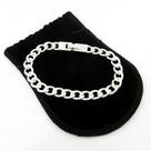 Pulseira Masculina 21cm 7mm Largura Folheada Prata PL195 Pulseira Masculina 21cm 7mm Largura Folheada Prata PL195