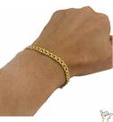 Pulseira Masculina 5mm Friso Duplo Banhado A Ouro 18k Luxo