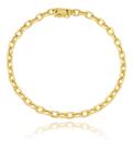 Pulseira Masculina Cadeado Fecho Gaveta Grossa Ouro 18k 750