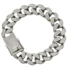 Pulseira Masculina Cuban Grumet Kingston Cravejada Aço Stras