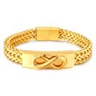 Pulseira masculina de aço inoxidável com símbolo dourado do infinito Pulseira masculina de aço inoxidável com símbolo dourado do infinito
