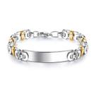 Pulseira masculina de aço inoxidável de dois tons