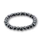 Pulseira Masculina De Bolinha Pedra Hematita 8mm Cor Chumbo