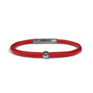 Pulseira Masculina de Corda Vermelha com Aço Mason Comprimento:19 cm Pulseira Masculina de Corda Vermelha com Aço Mason Comprimento:19 cm