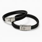 Pulseira Masculina de Couro com Fecho de Regulagem Preta Pulseira Masculina de Couro com Fecho de Regulagem Preta