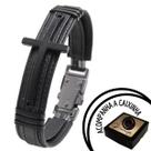 Pulseira Masculina De Couro Cruz Crucifixo All Black Pulseira Masculina De Couro Cruz Crucifixo All Black