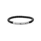 Pulseira masculina de couro trançado Fossil, modelo marrom JF04089040