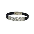 Pulseira Masculina De Prata E Borracha Arabesco