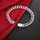 Pulseira Masculina De Prata Esterlina 925, Corrente De 10mm, Joia De Moda De Alta Qualidade, 20cm,