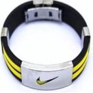 Pulseira Masculina de Silicone Aço Inox Preta Azul