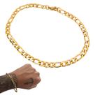 Pulseira Masculina Dourada Grumet 3x1 mm Bracelete Banhado Pulseira Masculina Dourada Grumet 3x1 mm Bracelete Banhado