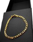 Pulseira masculina dourada inox 4mm groumet pmd329
