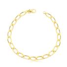 Pulseira Masculina Elos Alongados Grandes Folheada A Ouro