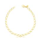 Pulseira Masculina Elos Alongados Zircônia Folheada A Ouro