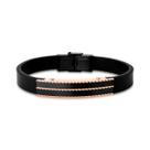 Pulseira Masculina Em Couro Legítimo Com Placa Lisa Em Aço Pulseira Masculina Em Couro Legítimo Com Placa Lisa Em Aço