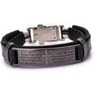 Pulseira Masculina Em Couro Pai Nosso