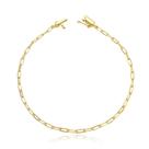 Pulseira Masculina Fina Longa 2mm Banhada a Ouro 24k Elos Soldados Resistente