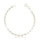 Pulseira Masculina Fina Piastrine Fecho Tradicional Banhada a Ouro 18k