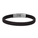 Pulseira masculina Geoffrey Beene de couro genuíno trançado de 20,5 cm