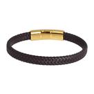 Pulseira masculina Geoffrey Beene de couro trançado 20,5 cm marrom