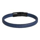 Pulseira masculina Geoffrey Beene de couro trançado 21 cm azul