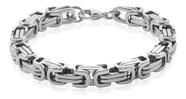 Pulseira Masculina Grossa Square Bizantino Em Aço 316l