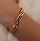 Pulseira Masculina Grumet 19cm Banho ouro 18k.
