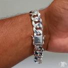 Pulseira Masculina Grumet Prata 925 com Fecho Gaveta 13mm Grossa