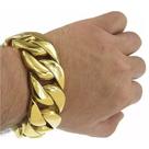 Pulseira Masculina Macica 31mm Banhada a Ouro 18K Bonita