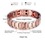 Pulseira Masculina Magnética Cobre Efeito Anti-Inflamatório