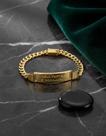 Pulseira Masculina Neromen Grumet Frase Seja Forte Banho Ouro 18k 19cm