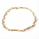 Pulseira Masculina Ouro Amarelo Elo Cadeado Ouro 18k