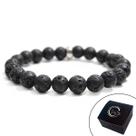 Pulseira Masculina Pedra Lava Vulcânica Fogo Força Vigor