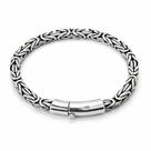 Pulseira Masculina Ponto Peruano 6,5 mm Prata de Bali 925