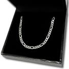 Pulseira Masculina Prata 925 3x1 Figaro 3mm Pulso Legítima Pulseira Masculina Prata 925 3x1 Figaro 3mm Pulso Legítima