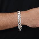 Pulseira Masculina Prata 925 Legítima 3x1 Italiana Maciça Pulseira Masculina Prata 925 Legítima 3x1 Italiana Maciça