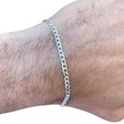 Pulseira Masculina Prata 925 Maciça Legítima Grumet Escamada 3mm