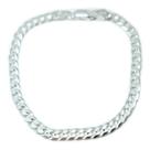 Pulseira Masculina Prata Italiana Maciça 925 Grumet 4mm 22cm
