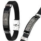 pulseira masculina preta placa oração pai nosso silicone qualidade premium moda masculina original social casual