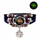 Pulseira Masculina Signo Cour Ajustável Zodíaco Brilha Escur -