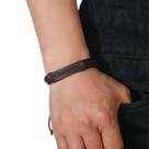 Pulseira Masculina Sintético Couro Preto Acessórios