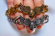 Pulseira Masculina Skull With Wings em Aço Inoxidável