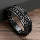 Pulseira Masculina Vintage De Couro Trançado Com Fecho Magnético Em Liga Metálica, Acessório De Moda Pulseira Masculina Vintage De Couro Trançado Com Fecho Magnético Em Liga Metálica, Acessório De Moda