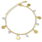 Pulseira Medalhas Lisas e Zirconia Banhada a Ouro 18k Semijoia